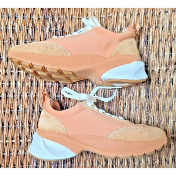 Tory Burch Good Luck Trainer Sneaker 6.5 Peach Parfait Platform Chunky Athleisur - Picture 5 of 12